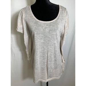 Dear Cashmere Gray Lightweight Short Sleeve Boxy Sweater Sz L
